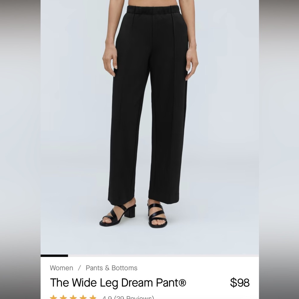 Everlane The Wide Leg Dream Pant Black XL